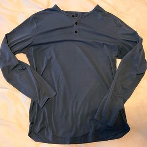 Cuts Clothing Men’s Large Henley Long Sleeve Pacific Blue